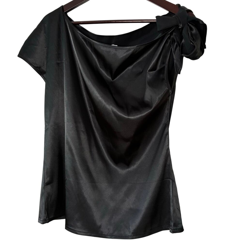 Satin Tie Shoulder Top